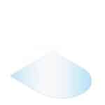 Vloerplaat rechthoek afgerond glas