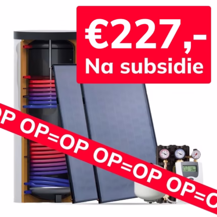 200 Liter Zonneboiler met 2 vlakke plaat collectoren - 2 wisselaars
