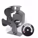 Oscillerende kachelventilator en thermometer