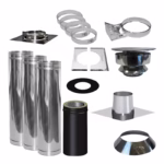 Het dubbelwandige kachelpijp pakket om te beginnen met de opbouw van je rookkanaal