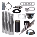 Een solide basis met daarin vele dubbelwandige kachelpijpen om meteen te starten!